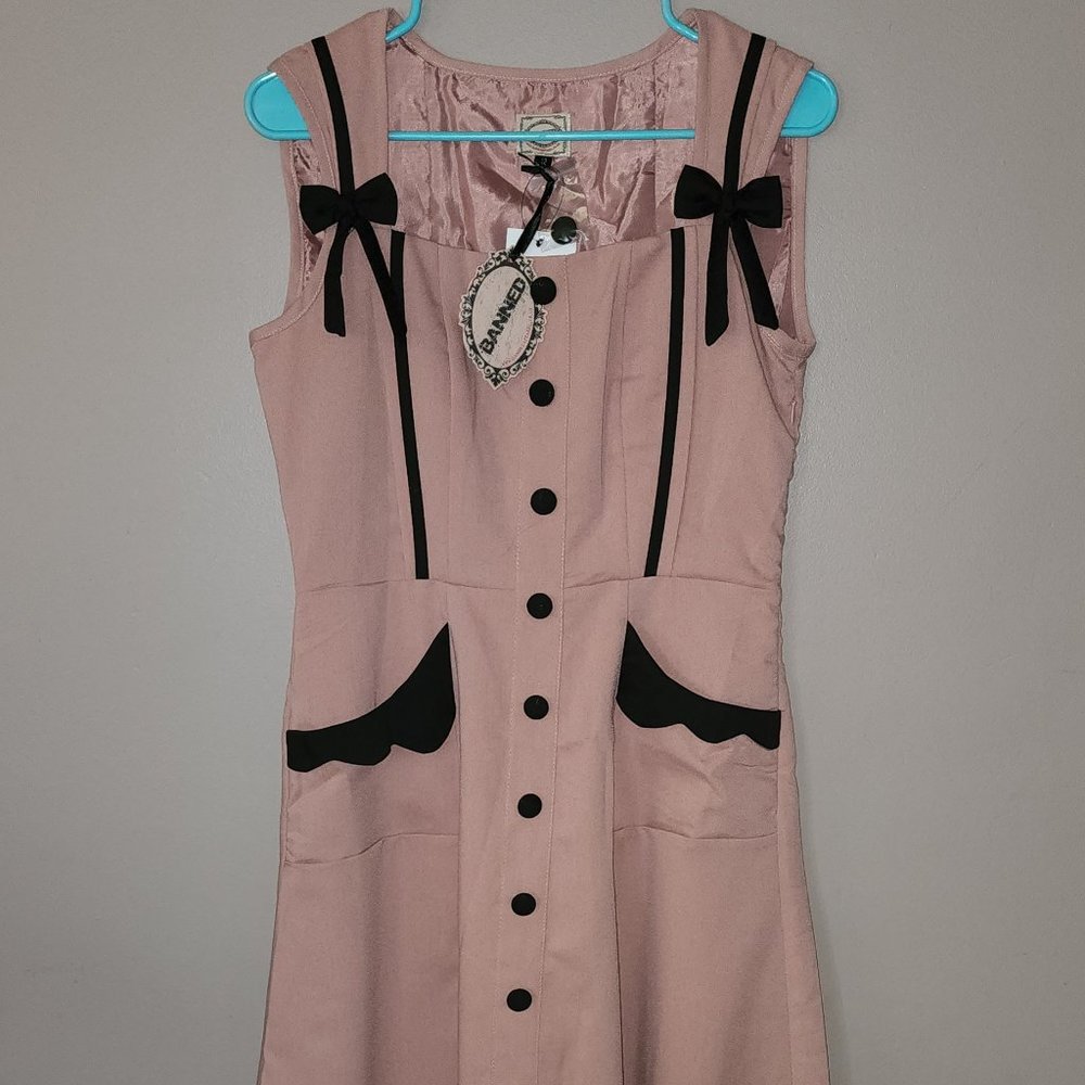 Banned Apparel Pink Retro Diner Dress